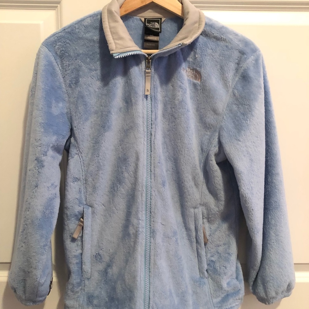 Light blue north face fuzzy fleece. basically new